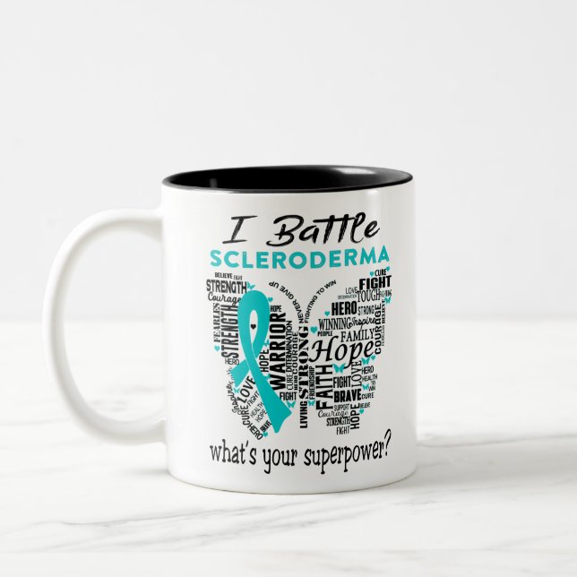 Scleroderma Awareness Month Ribbon Gifts Two-Tone Coffee Mug (Left)