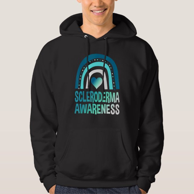 Scleroderma Awareness Month Survivor Warrior Teal  Hoodie (Front)