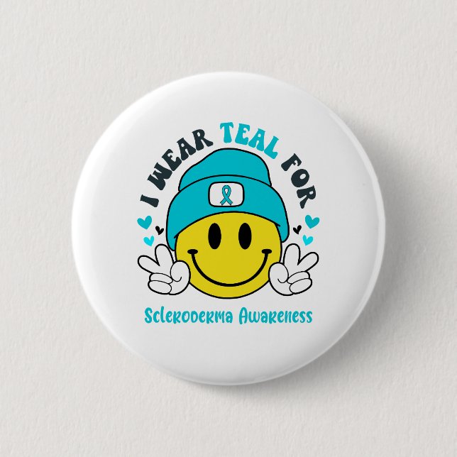 Scleroderma Awareness Ribbon Support Gifts 2 Inch Round Button (Front)