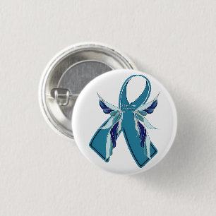 Scleroderma Awareness Teal Ribbon Round Button