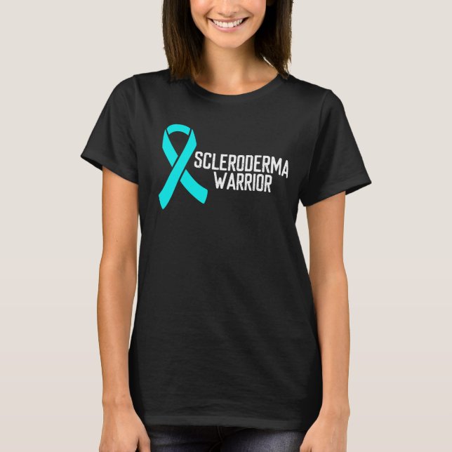 Scleroderma Awareness Teal Ribbon Warrior T-Shirt (Front)