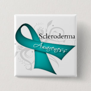 Scleroderma Disease Awareness Ribbon 2 Inch Square Button
