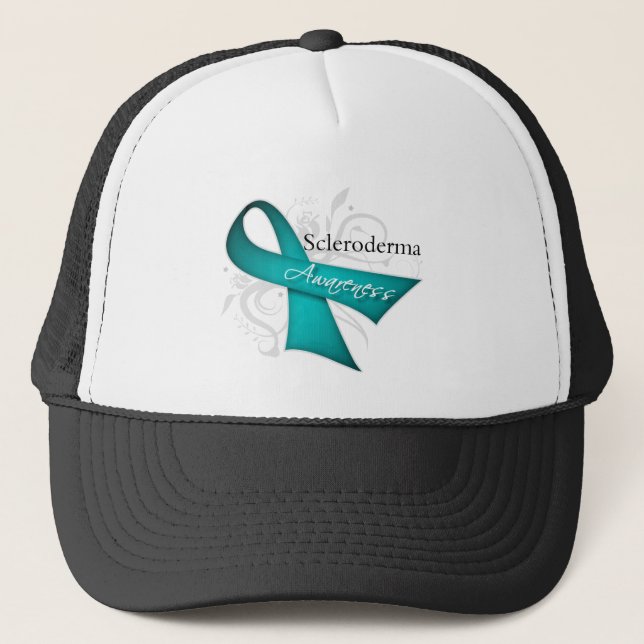 Scleroderma Disease Awareness Ribbon Trucker Hat (Front)