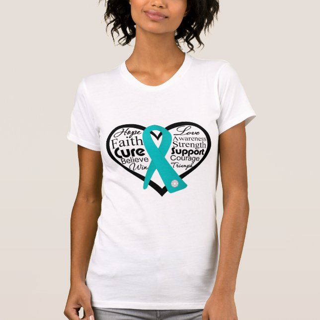 Scleroderma Heart Ribbon Collage T-Shirt (Front)