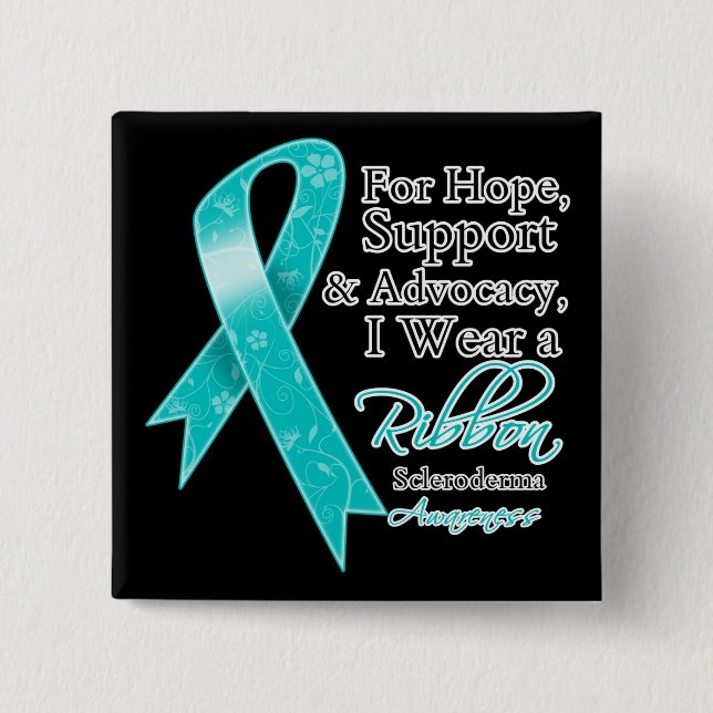 Scleroderma Support Hope Awareness 2 Inch Square Button (Front)