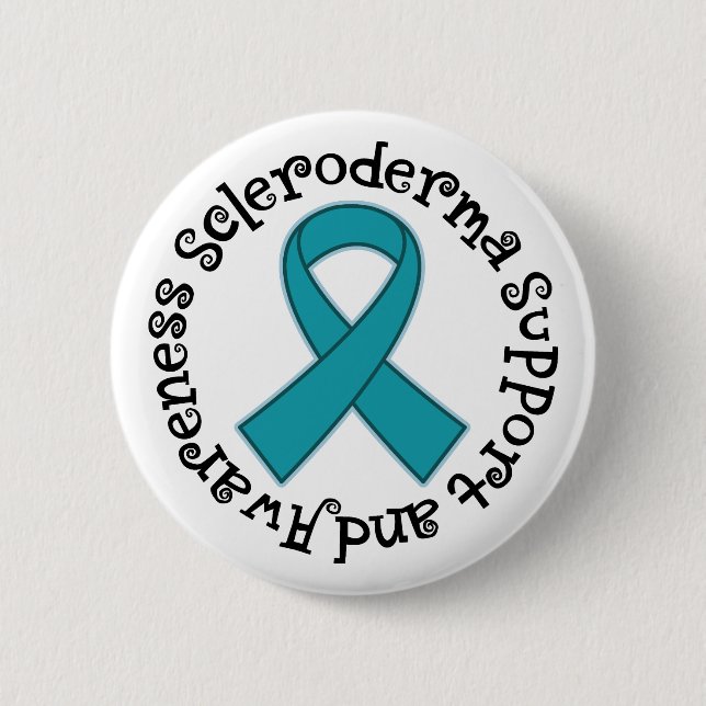 Scleroderma Teal Awareness Ribbon Button (Front)