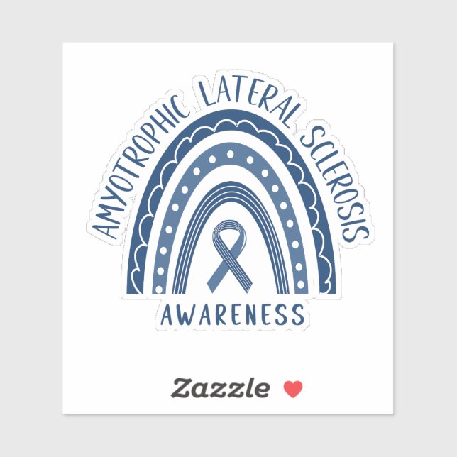 Sclérose latérale amyotrophique ALS Sticker arc-en (Feuille)