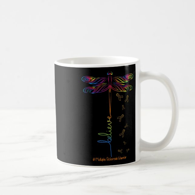 Sclerosis Awareness Dragonfly Ribon  Coffee Mug (Right)