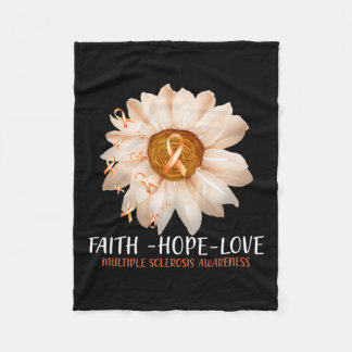 Sclerosis Awareness Flower Ms Awareness  Fleece Blanket