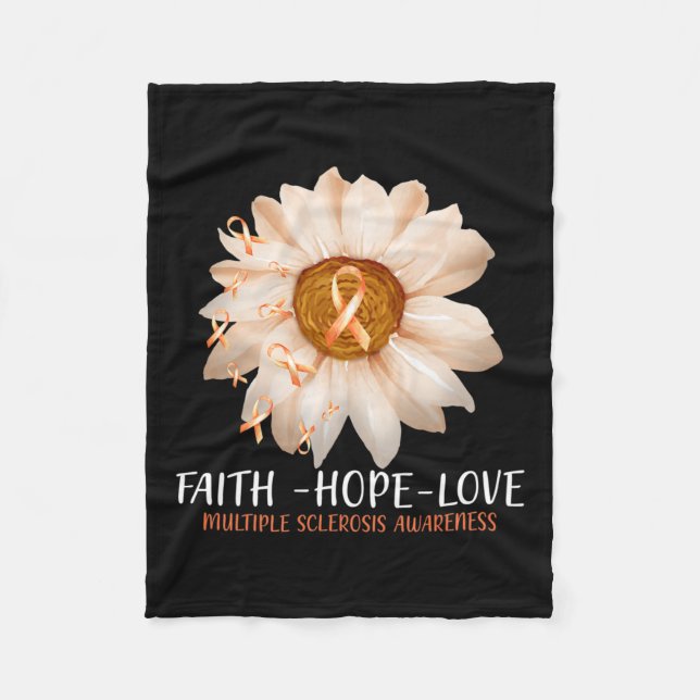Sclerosis Awareness Flower Ms Awareness  Fleece Blanket (Front)