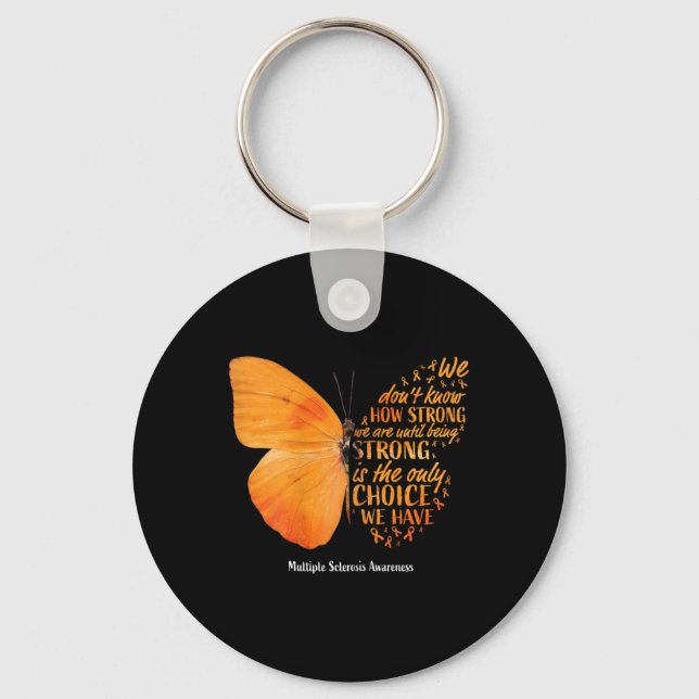 Sclerosis Awareness Gifts Women Mom Cute Butterfly Keychain (Front)