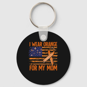 Sclerosis Awareness I Wear Orange For My Mom Ms Keychain