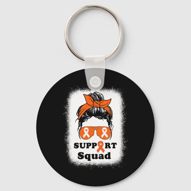Sclerosis Awareness Messy Bun Support Squad Ms Mom Keychain (Front)