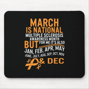Sclerosis Awareness Month Ms Orange Ribbon Brain Mouse Pad