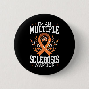 Sclerosis Awareness Orange Ribbon  2 Inch Round Button
