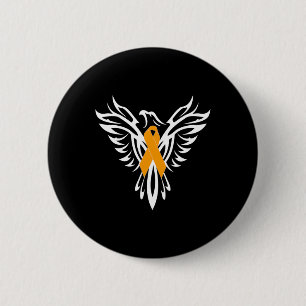 Sclerosis Awareness Orange Ribbon Phoenix 2 Inch Round Button