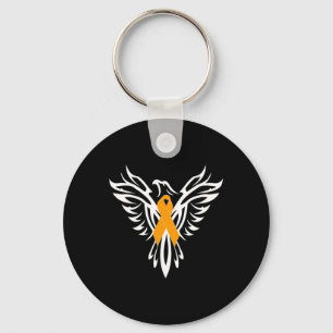 Sclerosis Awareness Orange Ribbon Phoenix Keychain