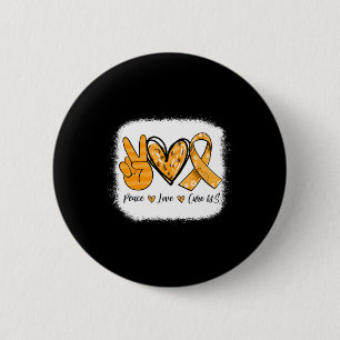 Sclerosis Awareness Peace Love Cure Ms Warrior 2 Inch Round Button