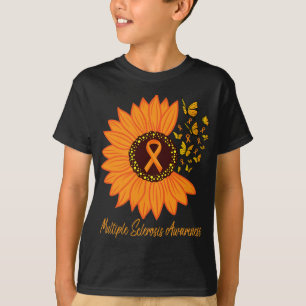 Sclerosis Awareness Ribbon Flower Ms Butterfly  T-Shirt
