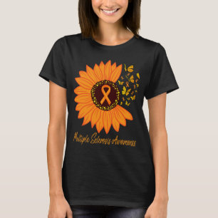 Sclerosis Awareness Ribbon Flower Ms Butterfly T-Shirt