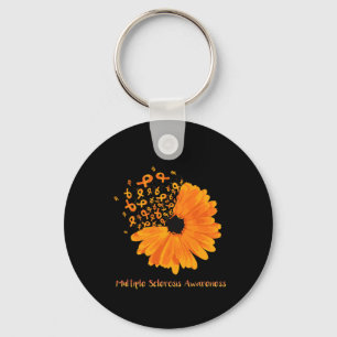Sclerosis Awareness Ribbon Flower Ms Hope Fighter  Keychain