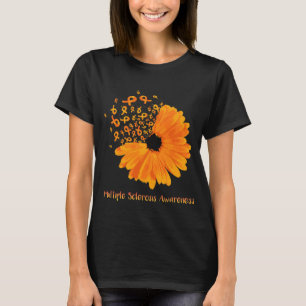 Sclerosis Awareness Ribbon Flower Ms Hope Fighter  T-Shirt