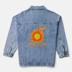 Sclerosis Awareness Sunflower Hummingbird Gift 1   Denim Jacket