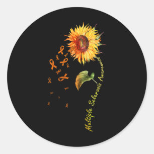 Sclerosis Awareness Sunflower Ms Awareness Classic Round Sticker