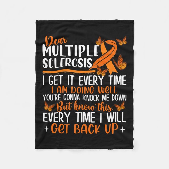 Sclerosis Butterfly Ribbon World Ms Day  Fleece Blanket (Front)