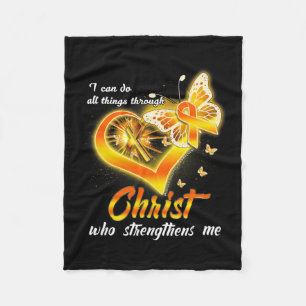 Sclerosis - I Can Do All Things Through Christ Fleece Blanket