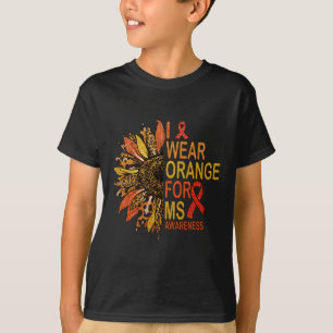 Sclerosis I Wear Orange For Ms Awareness Sunflower T-Shirt