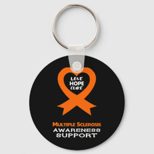 Sclerosis Orange Awareness Ribbon Keychain