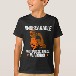 Sclerosis Unbreakable Warrior Orange Ribbon  T-Shirt