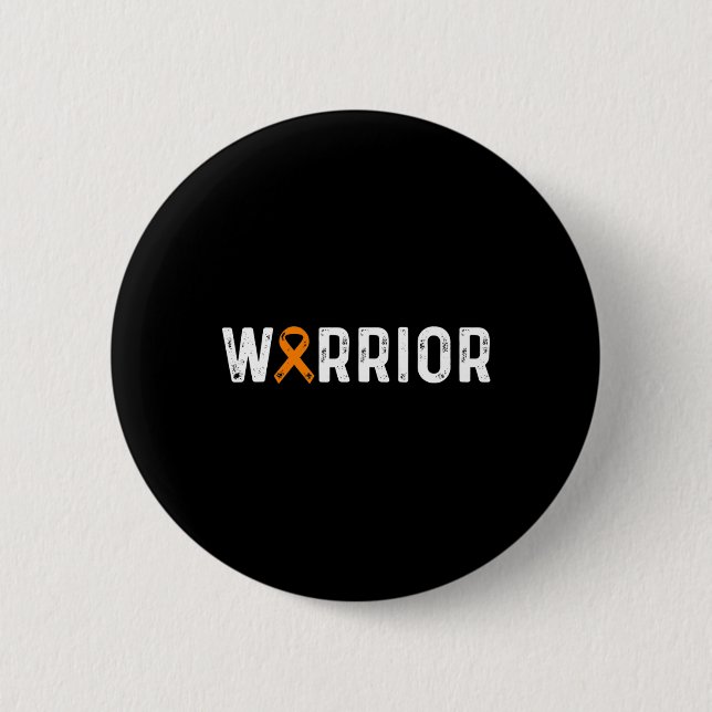 Sclerosis Warrior Awareness Ms Orange Ribbon  2 Inch Round Button (Front)