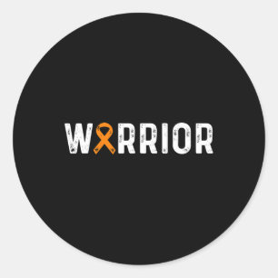 Sclerosis Warrior Awareness Ms Orange Ribbon  Classic Round Sticker