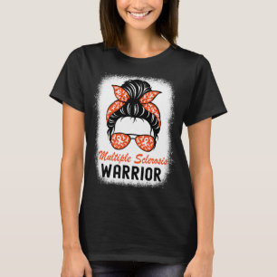Sclerosis Warrior Ms Awareness Messy Bun T-Shirt