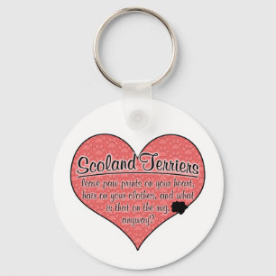 Scoland Terrier Paw Prints Dog Humour Keychain