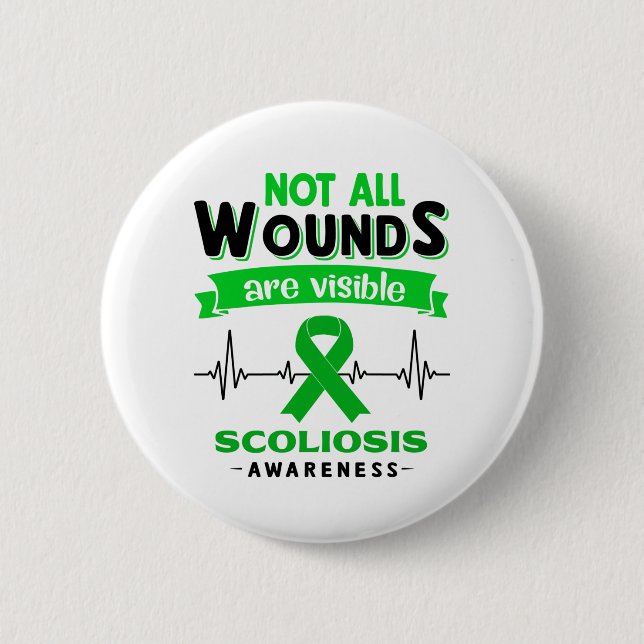 Scoliosis Awareness Month Ribbon Gifts 2 Inch Round Button (Front)
