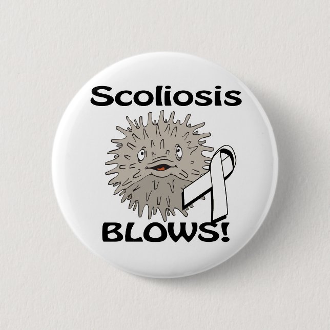 Scoliosis Blows Awareness Design 2 Inch Round Button (Front)