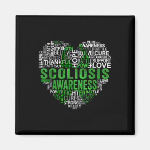 Scoliosis Green Ribbon Awareness Support Magnet