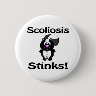Scoliosis Stinks Skunk Awareness Design 2 Inch Round Button