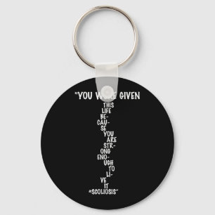 Scoliosis Warrior Green Back Brace Spine Awareness Keychain