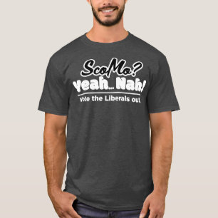 ScoMo Yeah Nah White TextLarge Art T-Shirt