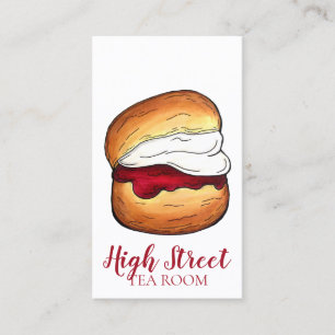 Scone Clotted Cream Jam Tea Shoppe Café Bakery Business Card