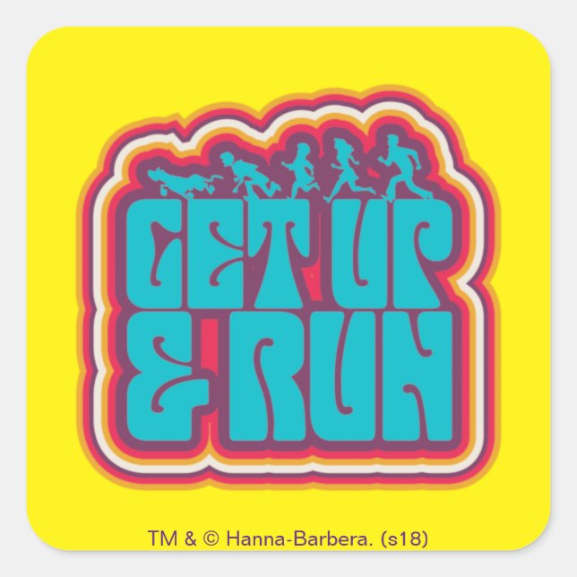 Scooby and the Gang "Get Up & Run" Graphic Square Sticker (Front)