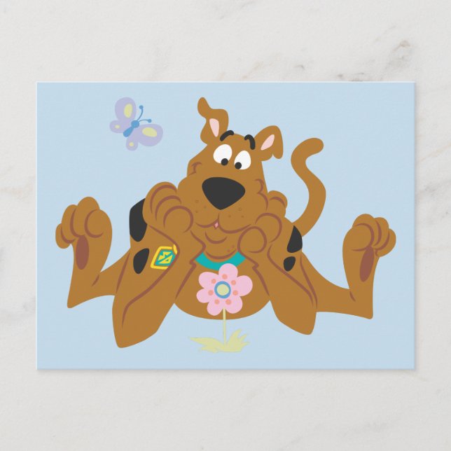Scooby-Doo Admiring Flower Postcard (Front)