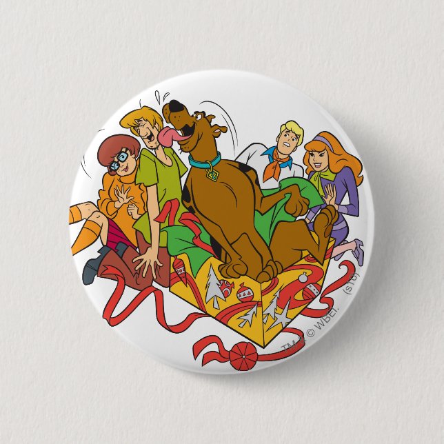 Scooby-Doo and Gang Christmas 2 Inch Round Button (Front)
