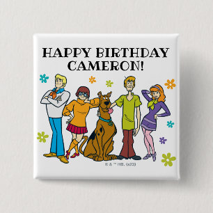 Scooby-Doo and the Gang Birthday 2 Inch Square Button