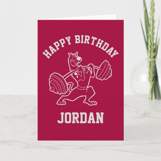 Scooby-Doo "Beachside Gymnasium" Weightlifting Card (Front)