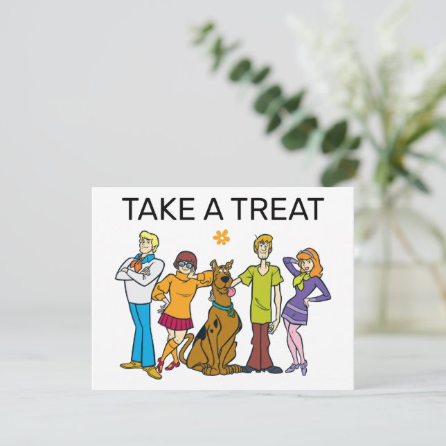 Scooby-Doo Birthday Take A Treat Sign Card (Standing Front)